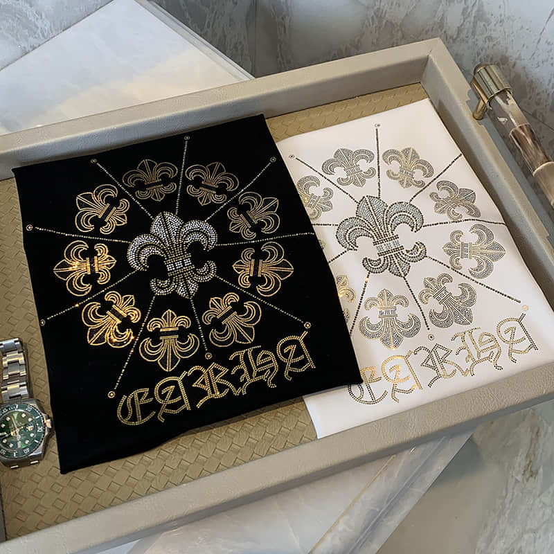 Men's Luxury Rhinestone Cross T-Shirt | Premium Bling Streetwear Crystal Graphic Tee