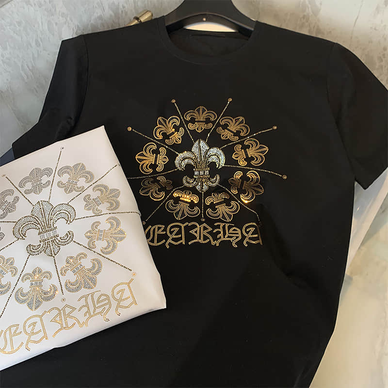 Men's Luxury Rhinestone Cross T-Shirt | Premium Bling Streetwear Crystal Graphic Tee